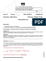 Gabarito Comentado Av2 Unidade 2 Matemática 9o Ano Ef William