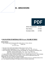 Rate Analysis Brickwork