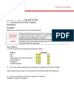 Database Programming With PL/SQL 1-1: Practice Activities S