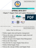 SPRING 2016-2017: Chapter 7: Supply Chain and Logistics Management