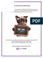 Year 9 Numeracy 01 Worksheet