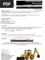 Flyer For Backhoe 3 Day Course Ffs