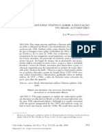 GERMANO, J. W. O Discurso Político Sobre A Educação No Brasil Autoritário PDF