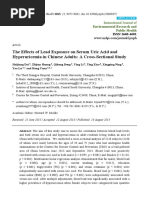 The Effects of Lead Exposure On Serum Uric Acid and Hyperuricemia in Chinese Adults: A Cross-Sectional Study