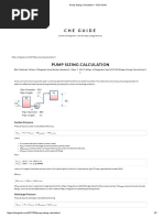 Pump Sizing Calculation - ChE Guide