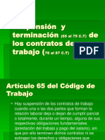 Suspensión y Terminación de Los Contratos de Trabajo