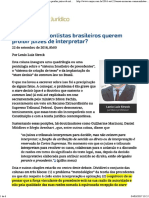 1 - ConJur - Por Que Commonlistas Brasileiros Querem Proibir Juízes de Interpretar