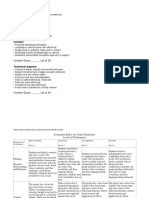 Evaluation Rubric For Video Production