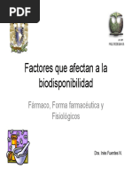 Factores Que Afectan La Biodisponibilidad