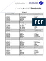 Les Groupes Des Travaux Les Groupes Des Travaux Pratiquesdu Module Bases de Données Bases de Données