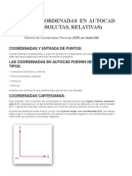 Tipos de Coordenadas en Autocad