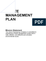 Waste Management Plan: Mission Statement