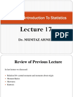 MTH 161: Introduction To Statistics: Dr. Mumtaz Ahmed