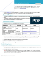 2018 ERAS Residency Process Checklist