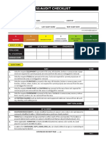 5S Audit Checklist: Sort Set in Order Shine Standardize Sustain Total Total Score No. of Questions Average Score