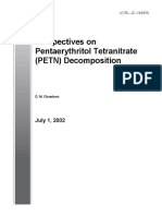 Perspectives On Pentaerythritol Tetranitrate PETN Decomposition