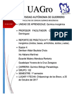 Informe de Practica Funciones de Química Inorgánica (Óxidos, Bases, Anhídridos, Ácidos y Sales) .