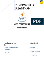 Amity University Rajasthan: Java Programming Assignment