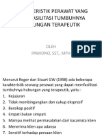 Karakteristik Perawat Yang Memfasilitasi Tumbuhnya Hubungan Terapeutik