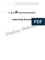 Operating Manual: Spectrophotometer