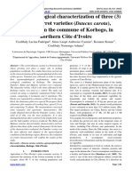 Agromorphological Characterization of Three (3) Hybrid Carrot Varieties (Daucus Carota), Cultivated in The Commune of Korhogo, in Northern CÃ Te D'ivoire