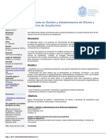 Diplomado en Gestion y Administracion de Oficina y Proyectos de Arquitectura