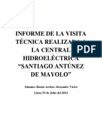 Informe de La Visita Tecnica Realizada A La Central Hidroelectrica