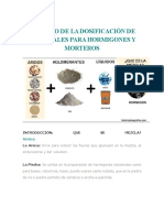 Calculo de La Dosificación de Materiales para Hormigones y Morteros