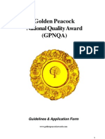 Golden Peacock National Quality Award (Gpnqa) : Guidelines & Application Form
