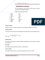 Measurement of Moisture: (Spinning Calculation-1)