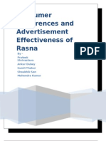 Consumer Preferences and Advertisement Effectiveness of Rasna