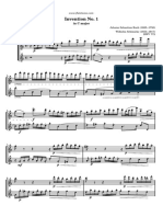 Bach Invention No1 in C Major PDF