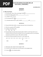 STD IV Maths Worksheet