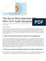 The Seven Most Important ISO 9001 - 2015 Audit Questions - The Auditor