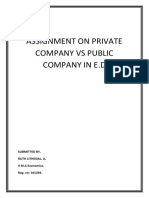 Assignment On Private Company Vs Public Company in e