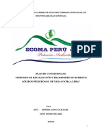 Plan Contingencias Ecoma Peru MTC - Mysrl 2012