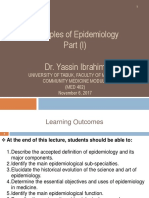 Principles of Epidemiology - Part (I)