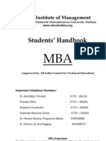 Students' Handbook: MM Institute of Management