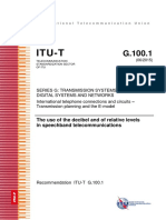 Itu-T: The Use of The Decibel and of Relative Levels in Speechband Telecommunications