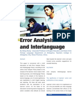 Error Analysis and Interlanguage