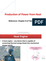 Production of Power From Heat: Reference: Chapter 8 of Text Book