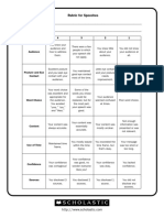 Rubric For Speeches