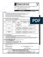 Advanced Pattern Cumulative Test-3 (Act-3) : Paper-2