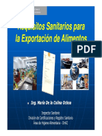 Requisitos Sanitarios para La Exportación de Alimentos