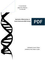 Application of Biotechnology On Genetic Engineering (DNA Cloning)