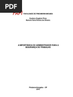 A Importância Do Administrador para A Segurança Do Trabalho