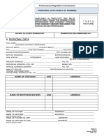 1 X 1 Picture: Professional Regulation Commission Personal Data Sheet of Nominee