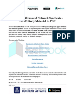 Types of Filters and Network Synthesis GATE Study Material in PDF