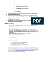 Abaqus Student Edition Installation Instructions: Product Features and Limitations