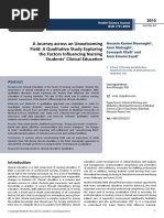 A Journey Across An Unwelcoming Field A Qualitative Study Exploring The Factors Influencing Nursing Students Clinical Education